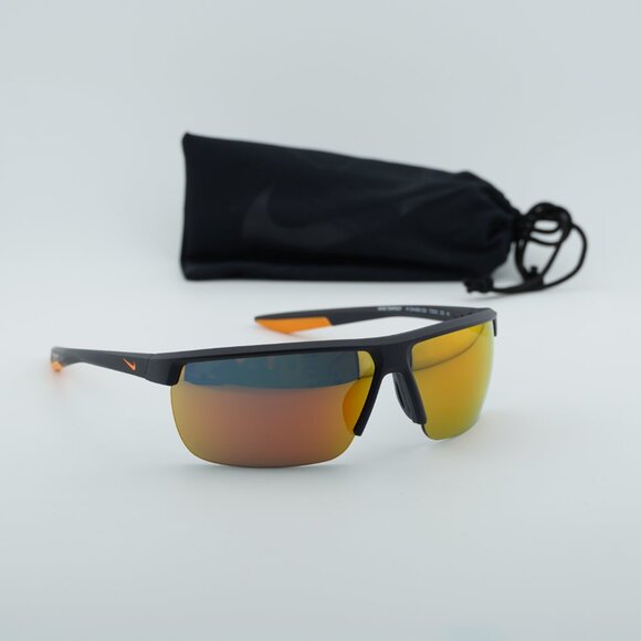 NIKE TEMPEST M CW4665 015 Rectangle Sunglasses - Gridiron/Orange Mirror